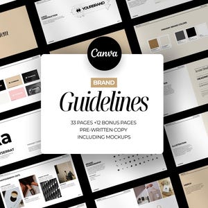 Brand Guidelines Template for Canva | 33 Pages | Elegant & Minimal Brand Design