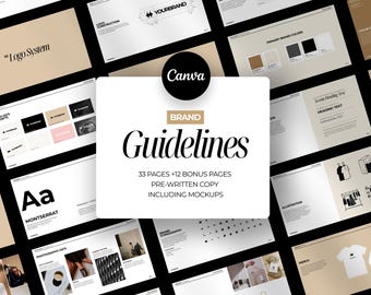 Brand Guidelines Template for Canva | 33 Pages | Elegant & Minimal Brand Design