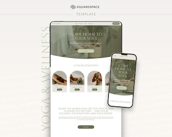 Green Squarespace Website Template for Yoga Coaches & Wellness Professionals | Membership and Booking Ready