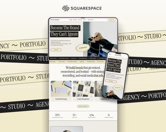 Yellow Squarespace Template | Creative Agency & Virtual Assistant Portfolio – Soft Retro Design