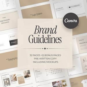 Brand Guidelines Template für Canva | 32 Seiten | Elegantes & Luxuriöses Brand Design