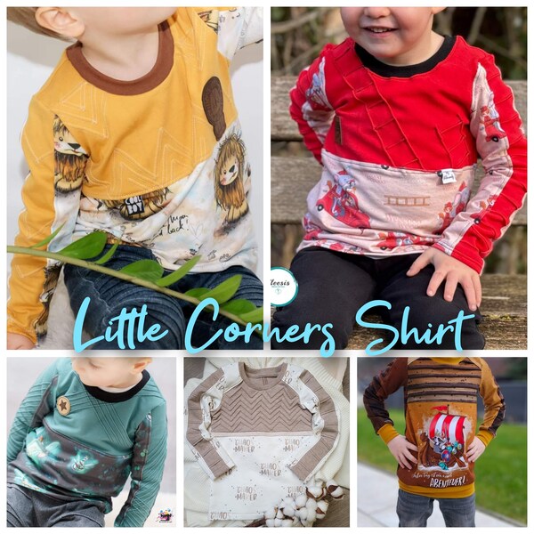 Little Corners Shirt eBook Schnittmuster Gr. 62 - 176 zum Selbstausdrucken (A4 A0 Beamer inkl Ebenen) ohne NZ - NNLCreative