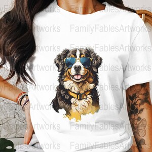 Cool Bernese Mountain Dog Digital Art, Colorful Bernese Mountain Dog Print, Quirky Dog Wall Art for Dog Lovers, Instant Download