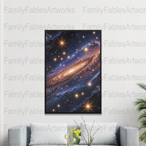 Kosmische Galaxie Wandkunst, Weltraum Digitaldruck, Sternenhimmel Kunstwerk, Universum Poster, Himmelsgalaxie Dekor, Astronomie Wanddruck