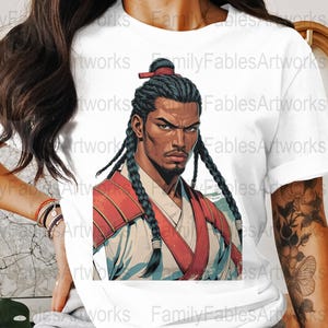 Stampa artistica di Samurai Warrior, poster di guerrieri in stile anime, download di arte digitale, illustrazione di guerrieri giapponesi, stampa con download immediato
