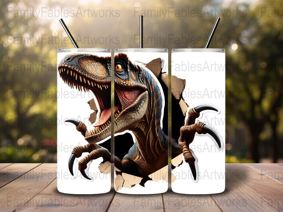 Raptor Dinosaur Tumbler Wrap 20 Oz Tumbler Seamless Design ...