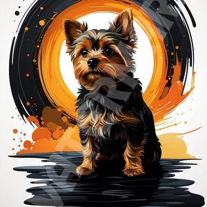 Yorkshire Terrier Hund Kunstdruck, Digitaler Download, Wand Kunst Dekor, Haustier Porträt, Modernes Wohnkultur, Geschenk für Hundeliebhaber