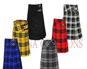 Handmade knee length ladies Scottish Traditional Kilt Skirt available in 40 Clan Tartan Party kilt Wedding kilt Pleated kilt 20" Inch Length