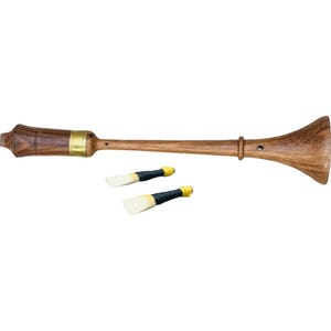 Handgefertigte RAUSCHPFEIFE Kleines hölzernes mittelalterliches Schalm-Instrument aus Palisander. Geschenk zum Vatertag