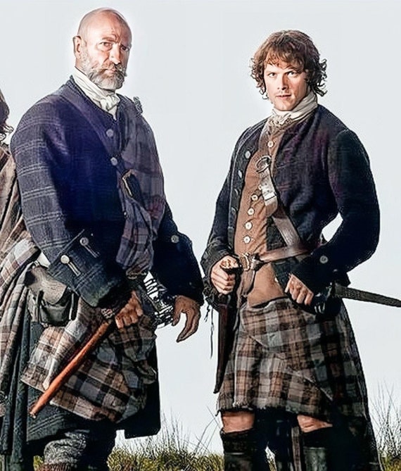 Kilt Écossais Kendo – Tartan Plissé, Vintage, Steampunk, Jaune Z1 XL
