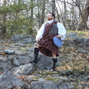 Kilt Uomo In Pelle Sintetica Nero – Modello Gotico Punk Medievale, Taglia L