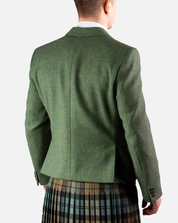 Giacca Uomo Verde In Lana 100% Stile Argyle Con Girovita - Nuova Con Etichette, Elegante E Classica