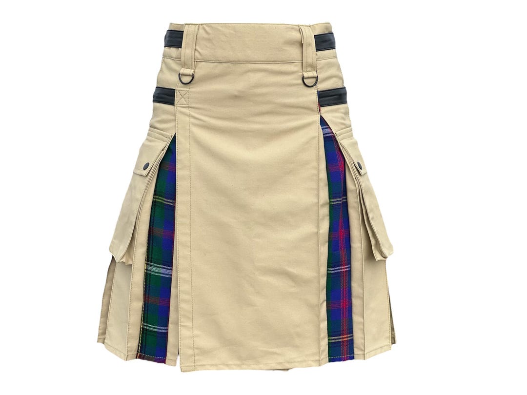 Hybrid Kilt Khaki With Tartan main image 0