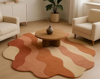 Handtuftad 100 % handgjord nyzeeländsk ullmatta: Canyon Flow Area Rug