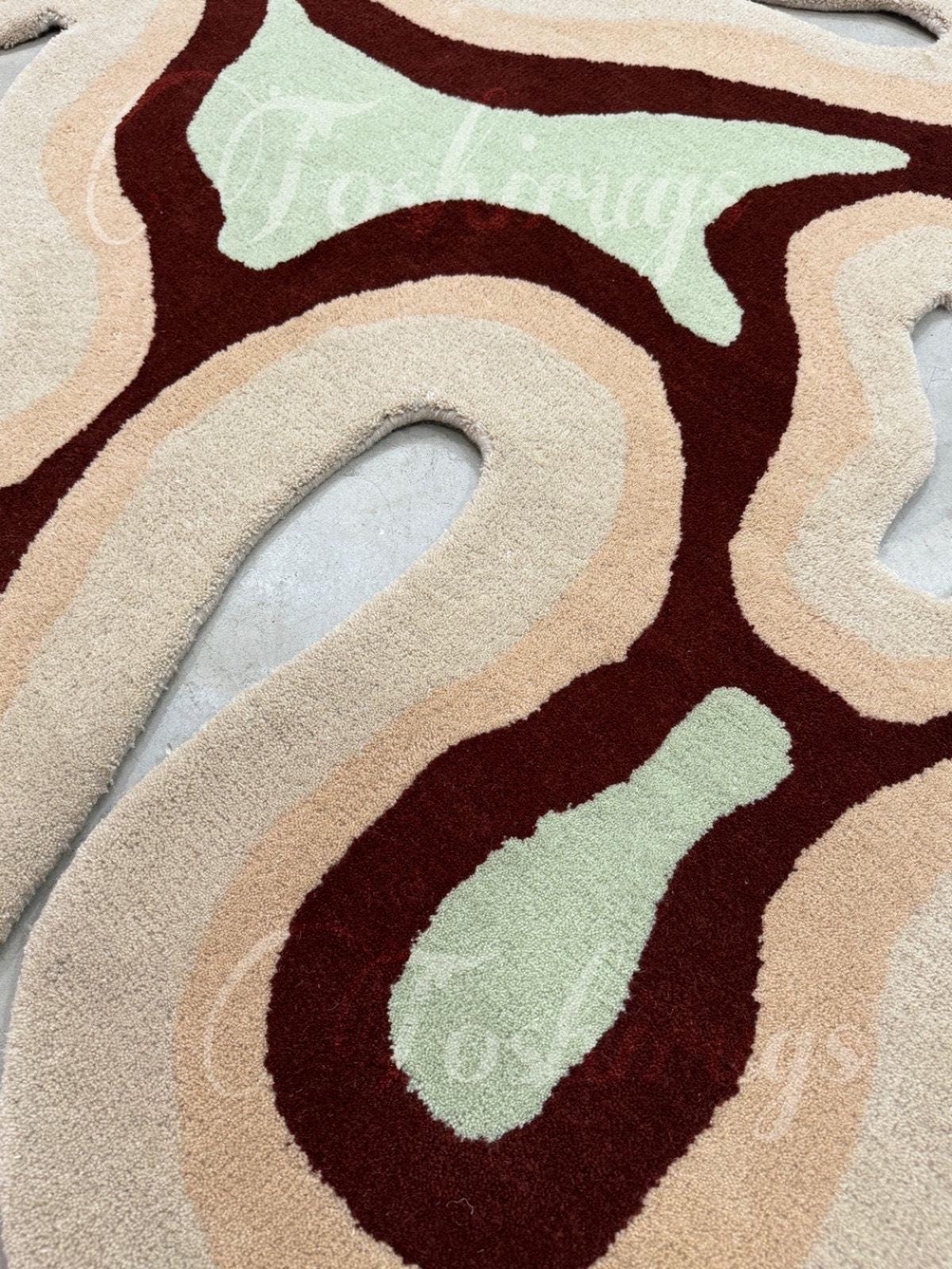 Spiral Design Hand-tufted Wool Rug: Modern Living Room Carpet - Etsy