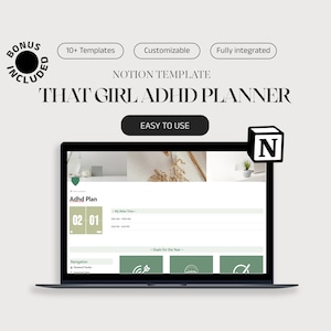 That Girl Planner, Notion Template ADHD Planner, Notion Aesthetic Template, Notion Digital Planner, All In One Notion, Notion ADHD Planner