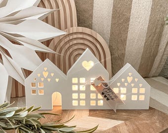 Silikonform / Gießform Lichthäuserreihe / Lichthäuser für LED Lichterkette /Leuchthaus/ Haus /Raysin