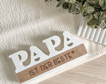 Silikonform / Gießform / Sockel Schriftzug  „Papa“ mit Klötzchen Einschub / Raysin