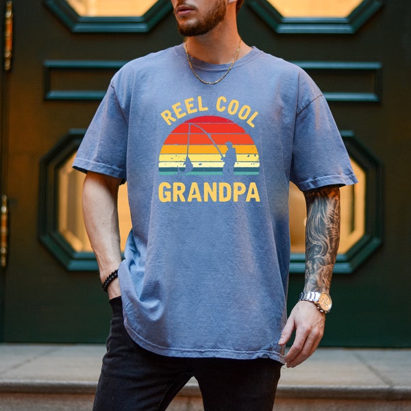 Reel Cool Grandpa, Grandpa Tshirt, Dad Tshirt, Papa Tshirt, Daddy Shirt, Fathers Day Tshirt, Dad Gift Shirt, Comfort Colors Tee