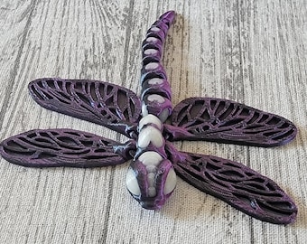 Libélula impresa en 3D/ Brilla en la oscuridad/ Juguete articulado antiestrés/ Gran luz nocturna