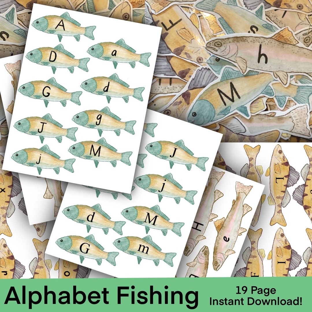 Fishing for Letters - 19 Page Instant Download! - Alphabet Activity - Etsy