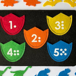 Contando dinosaurios: combinación de colores y aritmética - Bolsa de actividades