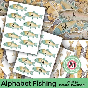 Fishing for Letters - 19 Page Instant Download! - Alphabet Activity