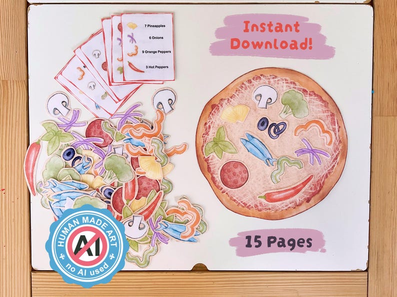 Build Your Own Pizza - Printable Activity - Instant Download image 1