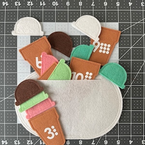 Bolsa ocupada de helado de conteo suave - Juguete de aprendizaje preescolar