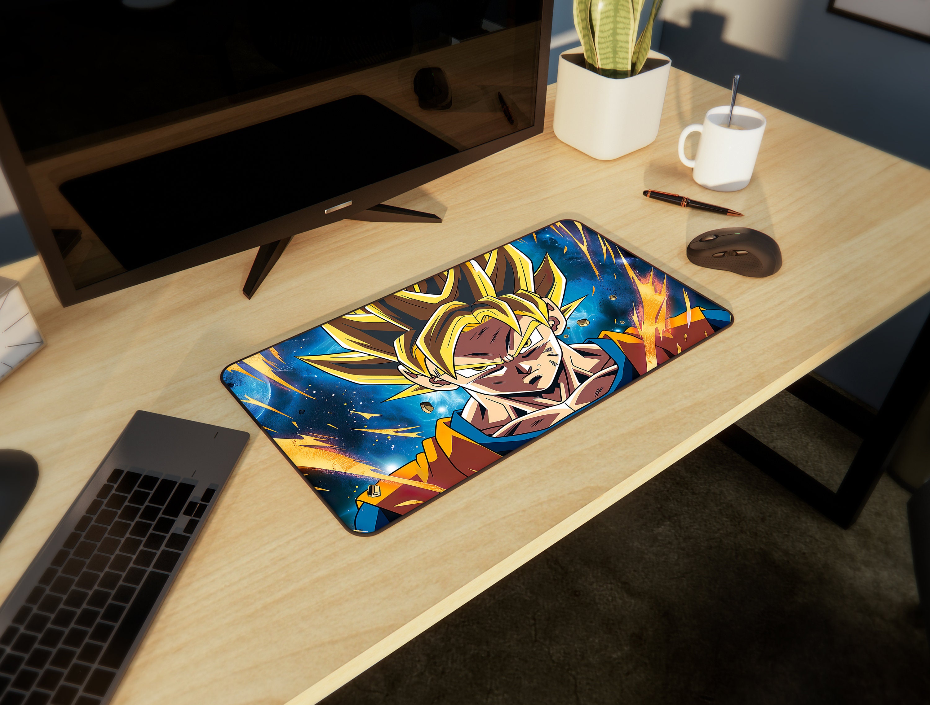 Goku Desk Mat Epic Superhero Mouse Pad, Durable & Vibrant, 3 Sizes