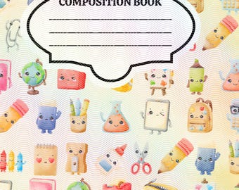 Printable Composition Notebook Cover Template Bundle: Back to School ...