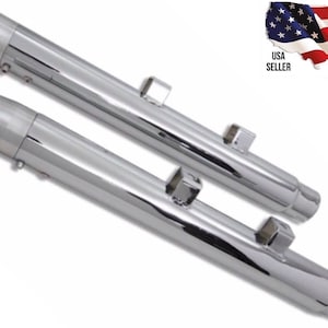 2.25&quot; Diameter Chrome Straight Muffler Set Harley Sportster 2014-2024 XL1200 883 Sportster 72 48 Super Low Iron Sportster Roadster Custom
