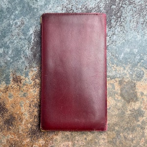 Cartier Card Wallet Women's Authentic / Vintage Accessories Designer Luxury Gift for Her / Free Worldwide Shipping / Burgundy Leather Retro image 2