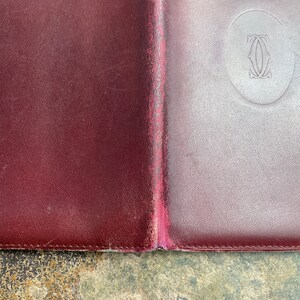 Cartier Card Wallet Women's Authentic / Vintage Accessories Designer Luxury Gift for Her / Free Worldwide Shipping / Burgundy Leather Retro image 4