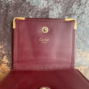 Cartier-Geldbeutel für Damen, authentisch, Vintage-Accessoires, Designer-Luxusgeschenk für Sie, kostenloser weltweiter Versand, burgunderfarbenes Leder im Retro-Stil Bild 2