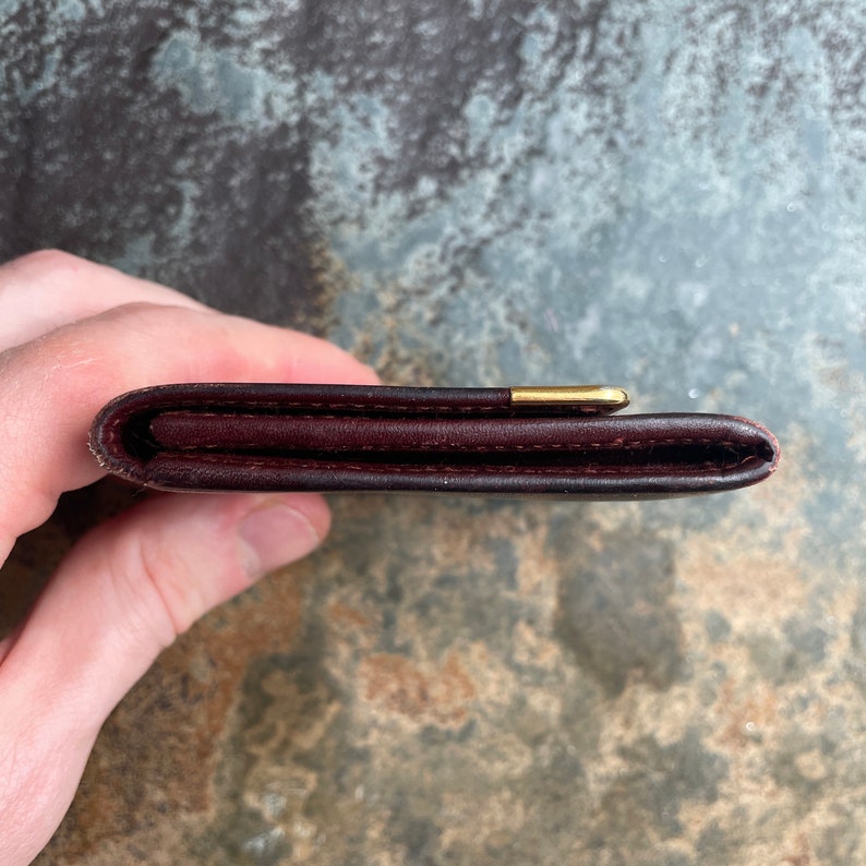 Cartier Money Pouch Women's Authentic / Vintage Accesories Designer Luxury Gift for Her / Free Worldwide Shipping / Burgundy Leather Retro zdjęcie 8