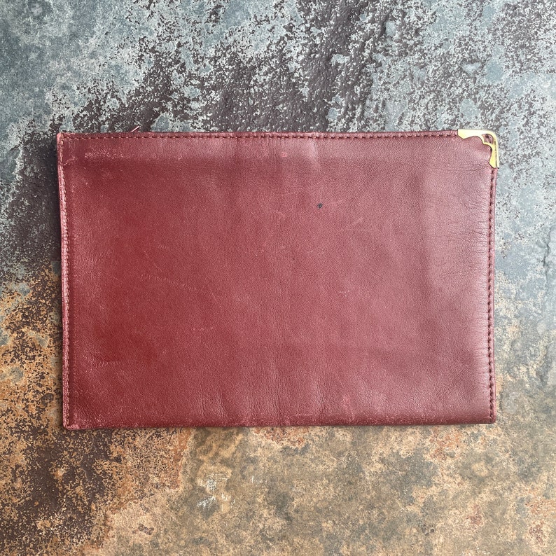 Cartier Card Wallet Women's Authentic / Vintage Accessories Designer Luxury Gift for Her / Free Worldwide Shipping / Burgundy Leather Retro image 2