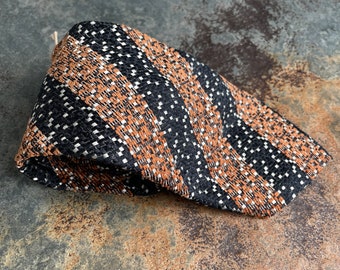 Vintage Bigliudue Orange Striped Tie - Retro Men's Neckwear - Timeless Striped Elegance