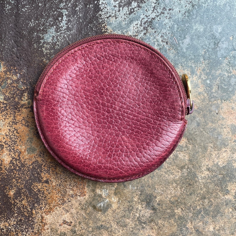 Cartier Money Pouch Women's Authentic / Vintage Accessories Designer Luxury Gift for Her / Free Worldwide Shipping / Burgundy Leather Retro image 2