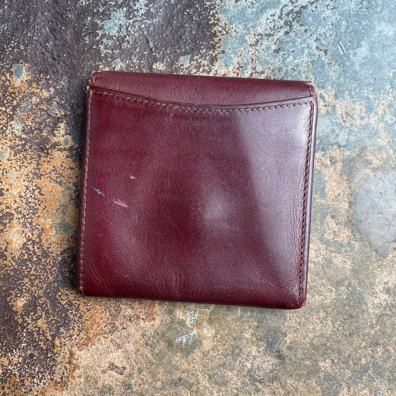 Cartier-Geldbeutel für Damen, authentisch, Vintage-Accessoires, Designer-Luxusgeschenk für Sie, kostenloser weltweiter Versand, burgunderfarbenes Leder im Retro-Stil Bild 3