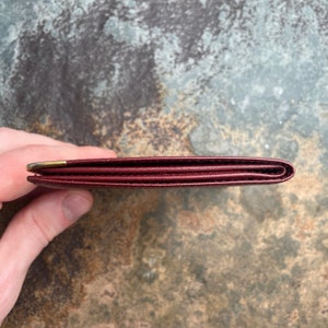 Cartier Card Wallet Women's Authentic / Vintage Accessories Designer Luxury Gift for Her / Free Worldwide Shipping / Burgundy Leather Retro image 5