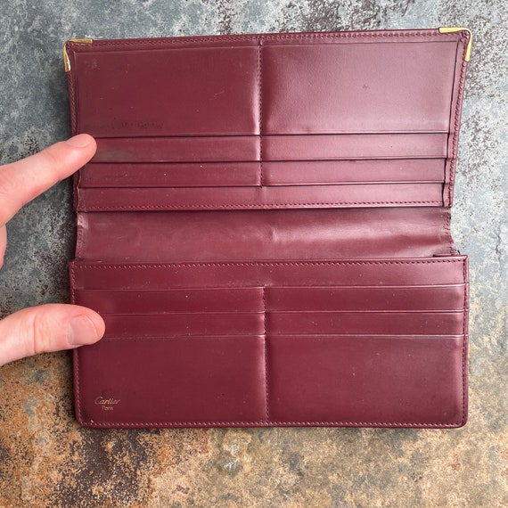 Authentic Cartier Burgundy Wallet Fine Leather Card Holder Sleek Money Holder Luxury Work Travel Gift for Her Him View 3