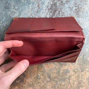 Cartier Card Wallet Women's Authentic / Vintage Accessories Designer Luxury Gift for Her / Free Worldwide Shipping / Burgundy Leather Retro image 8