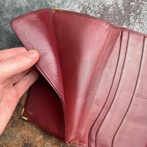 Cartier Card Wallet Women's Authentic / Vintage Accessories Designer Luxury Gift for Her / Free Worldwide Shipping / Burgundy Leather Retro image 7
