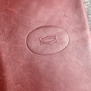 Cartier Card Wallet Women's Authentic / Vintage Accessories Designer Luxury Gift for Her / Free Worldwide Shipping / Burgundy Leather Retro image 7