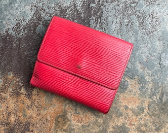 Louis Vuitton Wallet Woman's Authentic / Vintage Accessories Designer Luxury Gift for Her / Free Worldwide Shipping / Epi Leather Red Bifold