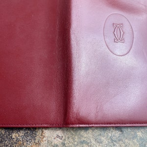 Cartier Card Wallet Women's Authentic / Vintage Accessories Designer Luxury Gift for Her / Free Worldwide Shipping / Burgundy Leather Retro image 4