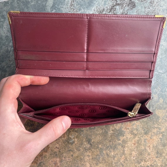 Authentic Cartier Burgundy Wallet Fine Leather Card Holder Sleek Money Holder Luxury Work Travel Gift for Her Him View 5
