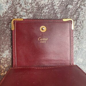 Cartier Money Pouch Women's Authentic / Vintage Accesories Designer Luxury Gift for Her / Free Worldwide Shipping / Burgundy Leather Retro zdjęcie 4