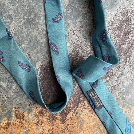 Vintage Chanel Teal Silk Tie: Exquisite Men's Nec… - image 8